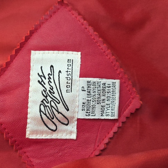 Brass Plum Nordstom Red Leather Jacket And Skirt Size P - Picture 5 of 16